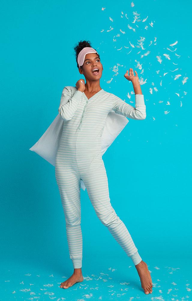 Moonlit Mint Stripe Long Janes One-zzz