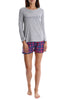 Fresh Flannel Long Sleeve Tee and short Set - Purple