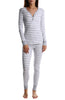 Monday Gray Stripe Long Janes Set