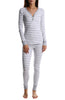 Long Janezzz Interlock Henley Pant Set - Grey