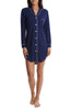 No Pantzzz Rayon Notch Collar Sleep Shirt - navy
