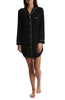 No Pantzzz Rayon Notch Collar Sleep Shirt - black