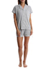Party Set Rayon Short Sleeve Notch Collar short Set - Grey
