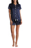 Start Struck Satin Short Sleeve short Set - navy