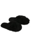 Black Fur Fuzzy Slipper-zzz