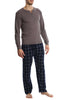 Check Mate Mens Flannet Pant Set - grey