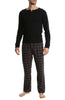 Check Mate Mens Flannet Pant Set - black